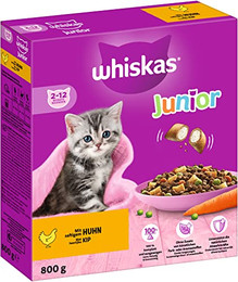 Produktbild von Whiskas Junior Trockenfutter Huhn - 5 x 800 g