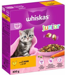 Produktbild von Whiskas Junior Trockenfutter mit Huhn - 5 x 800 g