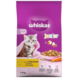 Produktbild von Whiskas Junior Trockenfutter mit Huhn - 2 x 1,4 kg