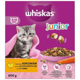 Produktbild von Whiskas Junior Trockenfutter mit Huhn für Kätzchen - 2 x 0,8 kg