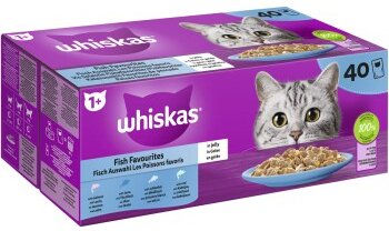 Whiskas Katzen Nassfutter 1+ Fisch Auswahl in Gelee - 40 x 85 g – Bild 1 von 8