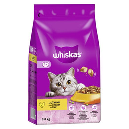 Produktbild von Whiskas Katzen Trockenfutter Adult 1+ mit Huhn - 3 x 3,8 kg
