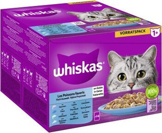 Produktbild von Whiskas Katzenfutter Adult Fisch Auswahl in Gelee - 24 x 85 g
