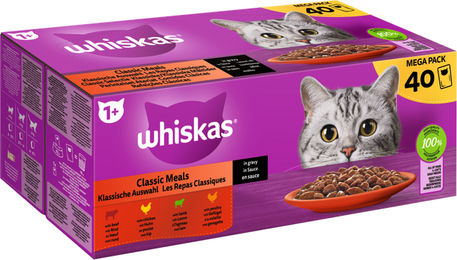 Produktbild von Whiskas Katzenfutter Adult Klassische Auswahl in Sauce - 40 x 85 g