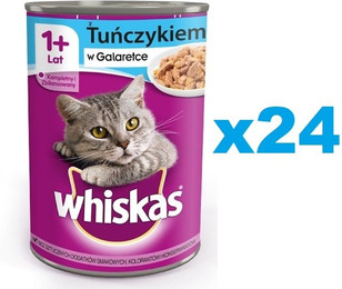 Produktbild von Whiskas Katzenfutter Nassfutter Adult 1+ mit Thunfisch in Gelee - 12 x 400 g