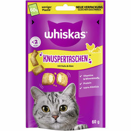 Produktbild von Whiskas Knuspertaschen Huhn & Käse - 6 x 60 g