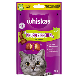 Produktbild von Whiskas Knuspertaschen mit Pute - 6 x 60 g
