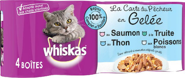 Produktbild von Whiskas La Carte des Fischers in Gelee Katzenfutter - 12 x 390 g