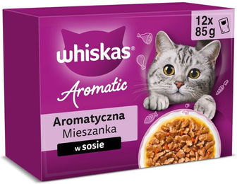 Produktbild von WHISKAS Nassfutter Mix Geschmacks in Soße für adulte Katzen 12x85 g