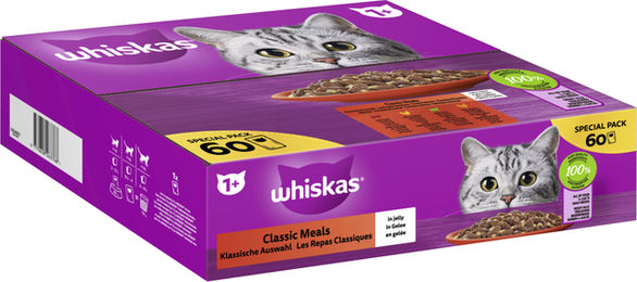 Produktbild von WHISKAS® Portionsbeutel Special Pack 1+ Klassische Auswahl in Gelee - 60 x 85 g