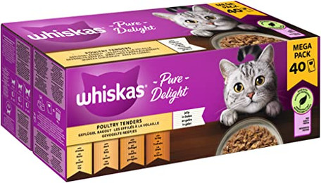 Produktbild von Whiskas Pure Delight Geflügel Ragout in Gelee - 40 x 85 g