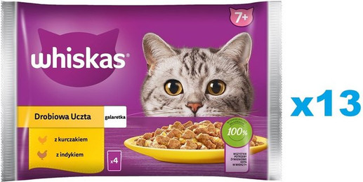 Produktbild von Whiskas Senior 7+ Nassfutter für Katzen in Gelee mit Huhn und Truthahn - 20 x 85 g
