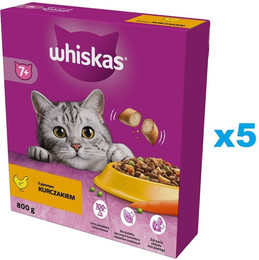 Produktbild von Whiskas Senior Trockenfutter mit Huhn für ältere Katzen - 5 x 800 g