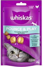 Produktbild von Whiskas Snack Pounce & Play mit Huhn - 8 x 45 g