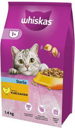 Produktbild von Whiskas Sterile Trockenfutter mit Huhn für kastrierte Katzen - 1,4 kg