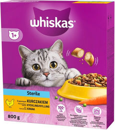 Produktbild von Whiskas Sterile Trockenfutter mit Huhn für sterilisierte Katzen - 800 g