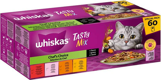 Produktbild von Whiskas Tasty Mix Multipack Portionsbeutel in Sauce - 60 x 85 g