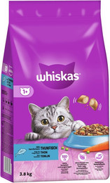 Produktbild von Whiskas Trocken 1+ mit Thunfisch Katzentrockenfutter 2 x 3,8 Kilogramm