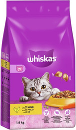 Produktbild von Whiskas Trocken 7+ mit Huhn Katzentrockenfutter 2 x 1,9 Kilogramm