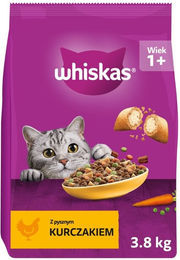 Produktbild von WHISKAS Trockenfutter mit Huhn für adulte Kaztzen 3,8 kg