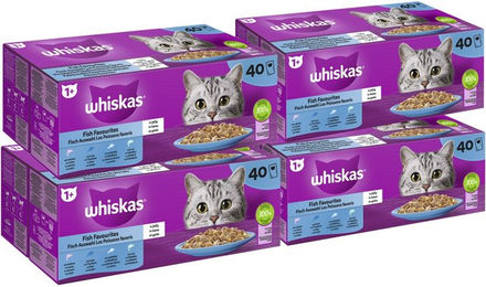 Whiskas WHISKAS® Katzenfutter Nassfutter Fisch Auswahl in Gelee 4 x 40 x 85g, Nassfutter für: Katze – Bild 1 von 5