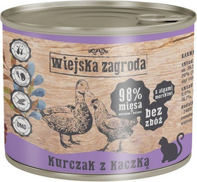 Produktbild von WIEJSKA ZAGRODA Adult Huhn und Ente 200 g Dose für Katzen