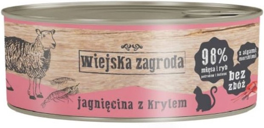 Produktbild von WIEJSKA ZAGRODA Adult Lamm und Krill 85 g Dose für Katzen