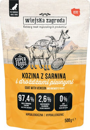 Produktbild von Wiejska Zagroda Dog Pouches 500 g - Ziegenleder mit Wildfleisch