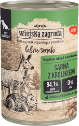 Produktbild von Wiejska Zagroda Dog Reh mit Kaninchen - 12 x 400 g