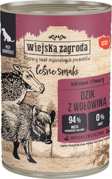 Produktbild von Wiejska Zagroda Dog Wildschwein mit Rind - 12 x 400 g