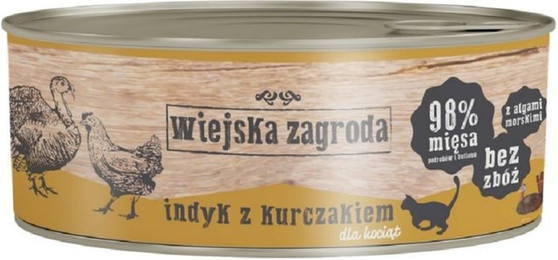 Produktbild von WIEJSKA ZAGRODA Kitten Truthahn und Huhn 85 g Dose für Kätzchen