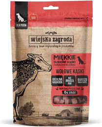 Produktbild von WIEJSKA ZAGRODA Rinderhappen 100 g Leckerli für ausgewachsene Hunde