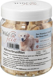 Wild & Fein Hundesnack Hühnchenbrustfilet, gefriergetrocknet, 80 g, Einzelfuttermittel für: Hund, Katze – Bild 1 von 2