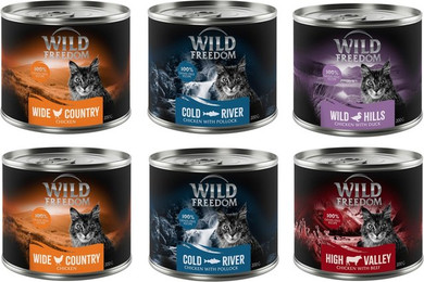Produktbild von Wild Freedom Adult Mixpaket 2 (Huhn, Seelachs, Rind, Ente) - 6 x 200 g