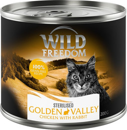Produktbild von Wild Freedom Adult Sterilised Golden Valley Kaninchen & Huhn - 6 x 200 g