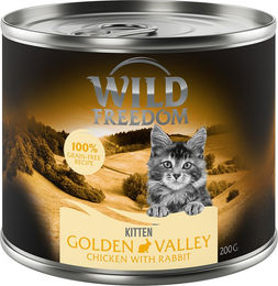 Produktbild von Wild Freedom Kitten 6 x 200 g - Golden Valley - Kaninchen & Huhn