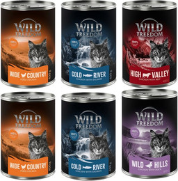 Produktbild von Wild Freedom Kombi-Paket Adult Nassfutter & RAW Snacks - 24 x 400 g