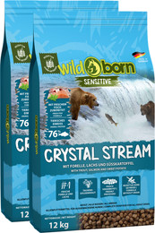 Produktbild von Wildborn Crystal Stream Premium Hundefutter mit Forelle und Lachs - 2 x 12 kg