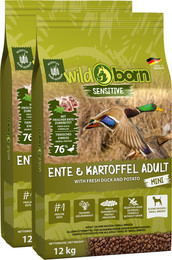 Produktbild von Wildborn Ente & Kartoffel Adult Mini - 2 x 12 kg