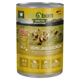 Produktbild von Wildborn Homeland Chicken Hundefutter mit Huhn & Hühnerherzen - 6 x 400 g