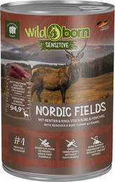 Produktbild von Wildborn Nordic Fields Hundefutter mit Rentier & Rind - 6 x 400 g
