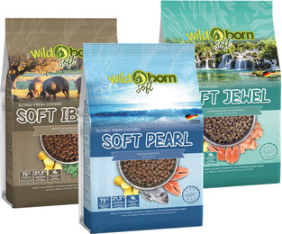 Produktbild von Wildborn Soft Vorteilspaket Iberico, Huhn & Fisch 3 x 4kg