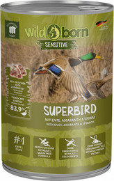 Produktbild von Wildborn Superbird Hundefutter mit Ente, Amaranth & Spinat - 6 x 400 g