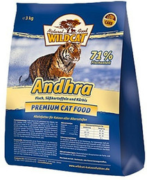 Produktbild von Wildcat Andrah Fisch & Süßkartoffel Katzentrockenfutter Sparpaket 2 x 3 Kilogramm