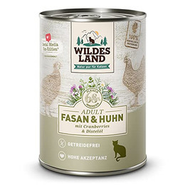 Produktbild von Wildes Land Adult Cat Fasan & Huhn mit Cranberries - 6 x 400 g
