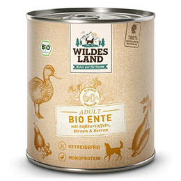 Produktbild von Wildes Land BIO Adult Ente mit Süßkartoffeln, Birnen & Beeren - 6 x 800 g