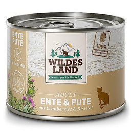 Produktbild von Wildes Land Bio Adult Ente & Pute mit Cranberries und Lachsöl - 12 x 85 g