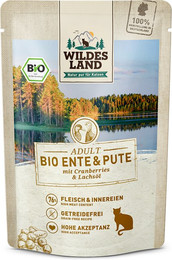 Produktbild von Wildes Land Bio Adult Ente & Pute mit Cranberry - 48 x 85 g