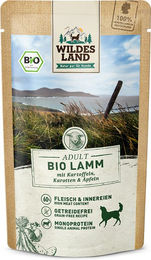 Produktbild von Wildes Land BIO Adult Lamm mit Kartoffeln, Karotten & Äpfeln - 10 x 125 g