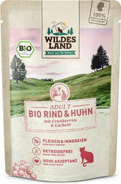 Produktbild von Wildes Land Bio Adult Rind & Huhn mit Cranberry - 48 x 85 g
